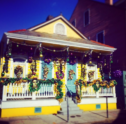 French Quarter home, all dressed up for Mardi Gras. Follow me on Instagram for more architecture photos. 